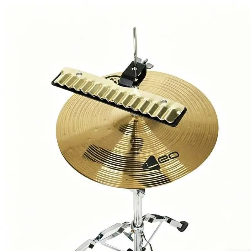 Turbo Cymbal Rack for Drum Set, Wave Pattern Scraping Cymbals, Metal Finish, Easy Install, Stage Visual Appeal, Drum Accessories