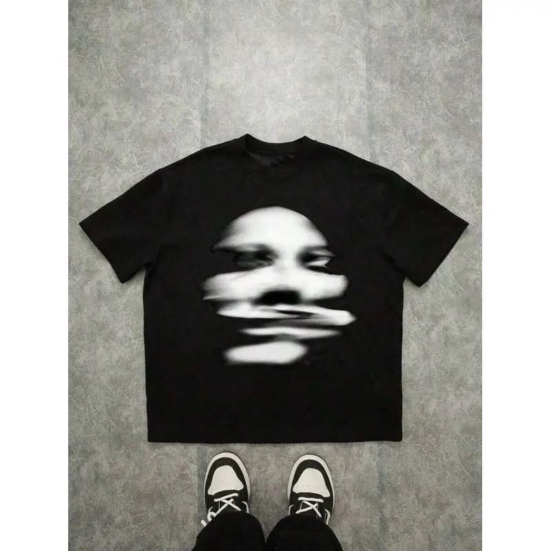 Bolty Teen Boys' Classic Fit Short-Sleeve Tee - Casual Blurred Silhouette Graphic Print T-Shirt, Ideal for Summer Everyday Wear