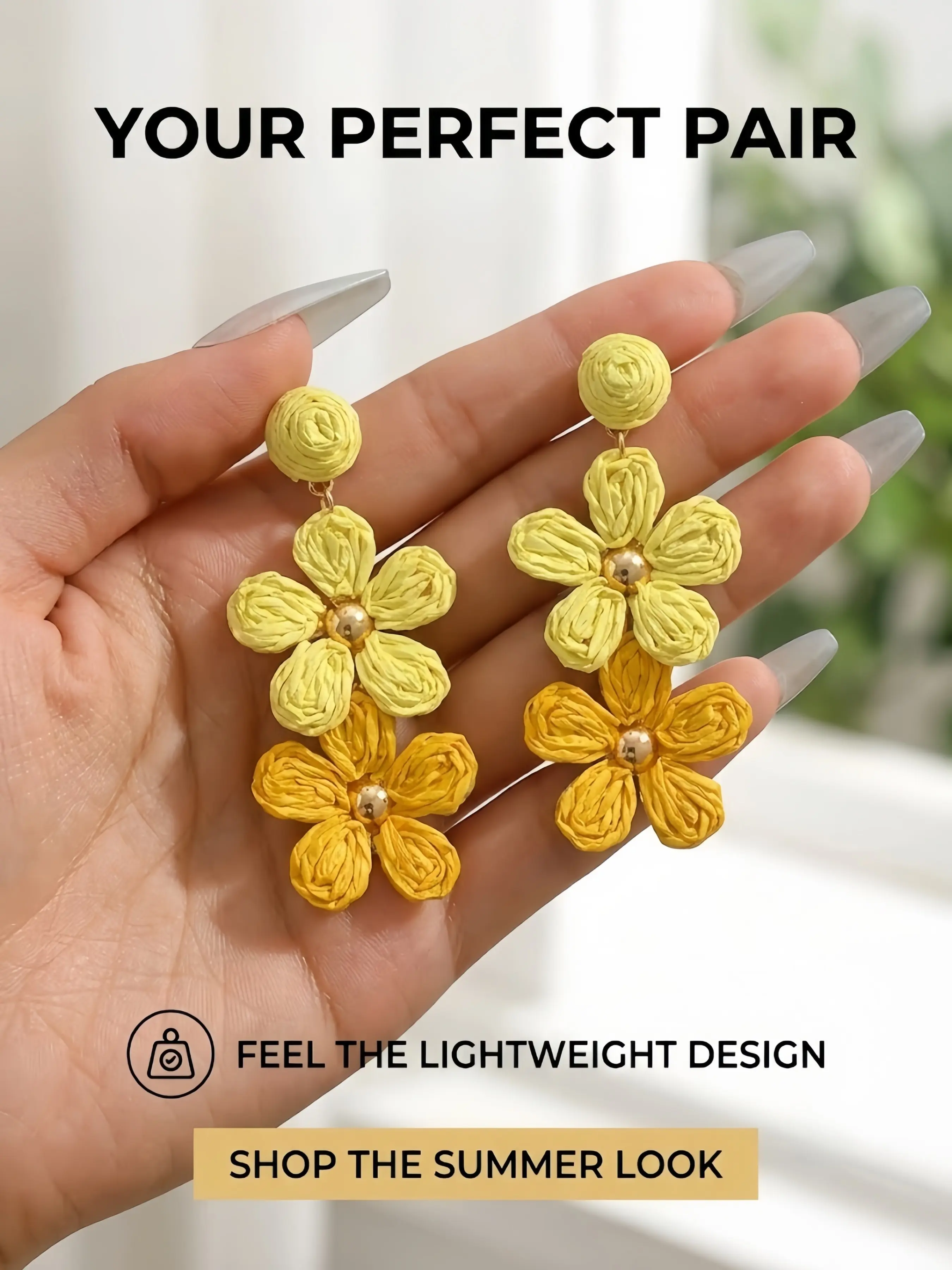 Boho Orange Raffia Flower Drop Earrings for Women, Handwoven Double Layer Floral Design with Gold Tone Accents, Lightweight Summer Beach Statement Earrings, Summer Jewelry, Perfect for Vacation, Party, Festival, Ideal Gift for Her