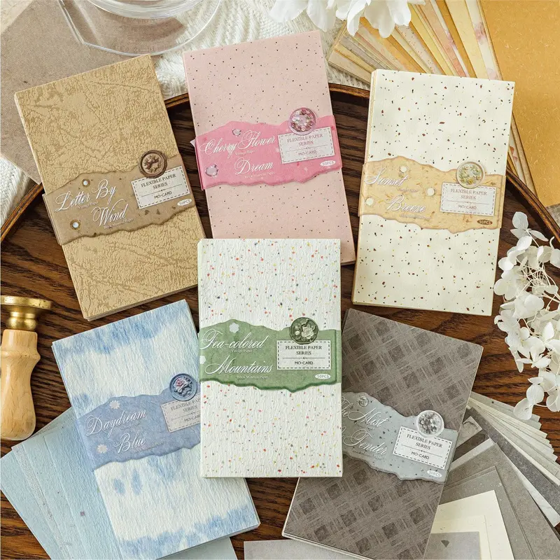 6 Sets 300 Sheets Retro Paper for Journaling 50 Sheets Light Retro Paper Bricks Journal Decorative Paper Paper Series Handmade Card Making Scrapbooking Note Taking Origami Supplies