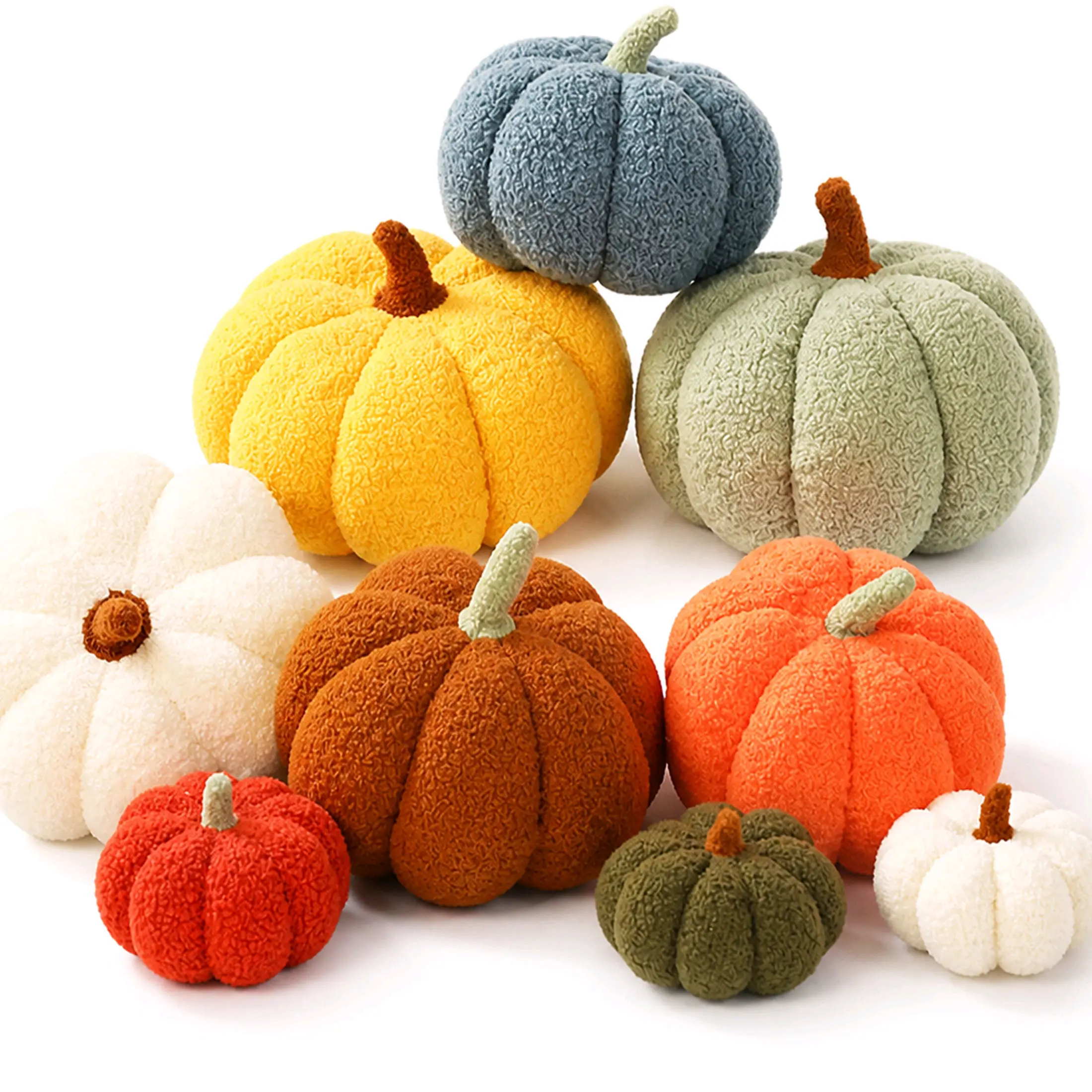 Fluffy Pumpkin Throw Pillow Soft Plush Pumpkin Cushion Halloween Home Decor Sofa Pillow Fall Party Decor Stuffed Pumpkin Toy
