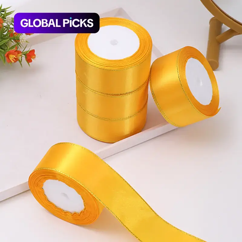 Satin Ribbon, 5 Rolls Soft Wrapping Ribbon for DIY Cake Decoration, Gift Wrapping Supplies, Wedding & Party Bow Decor, Creative Packaging & Bouquet Accessories #GLOBAL PICKS