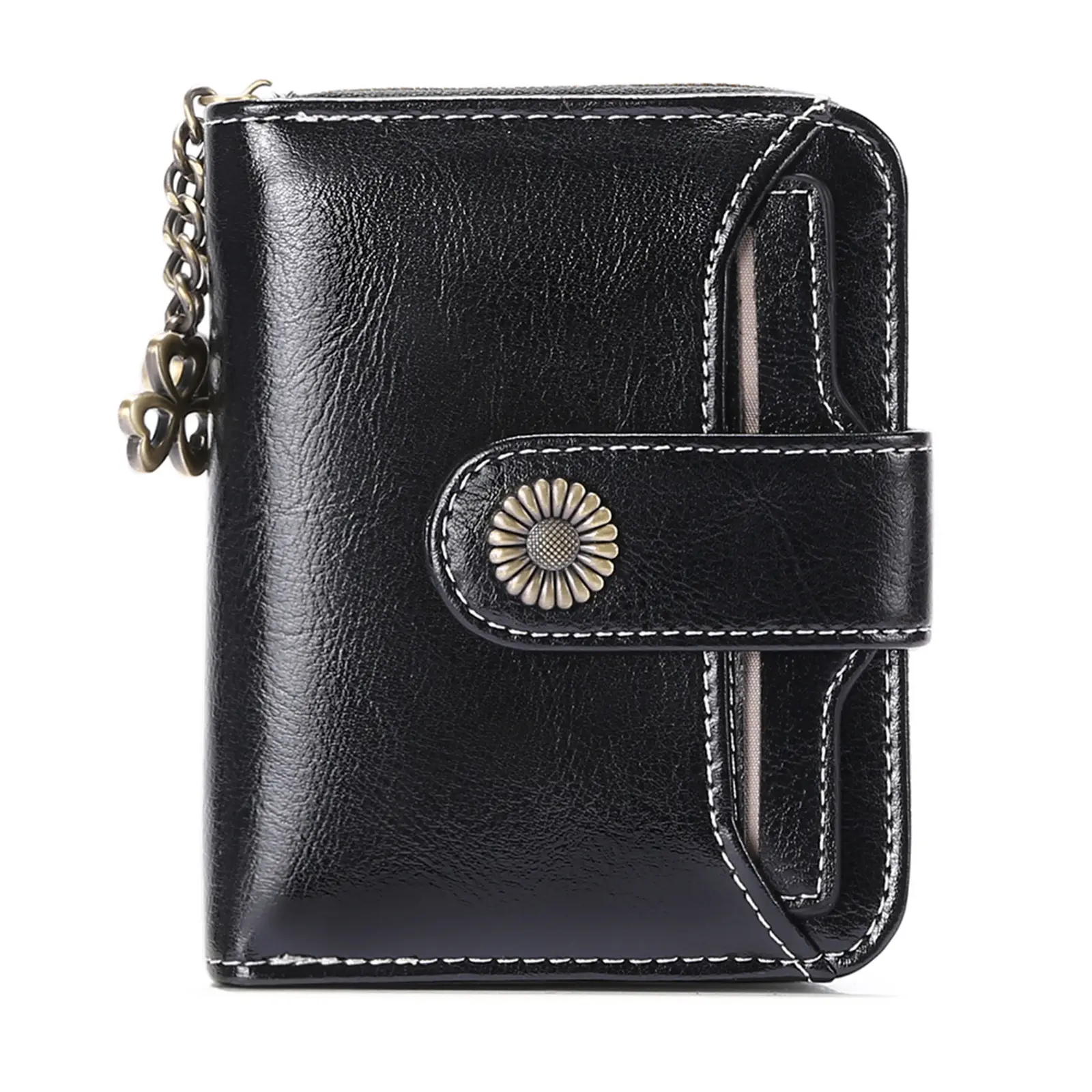 Slim Leather Wallet For Women Ultra Light Expandable Mini Coin Purse Driver License Holder 2 Fold Billfold Everyday Carry Unisex Solid Color Red Black Blue,back to school,back to school haul