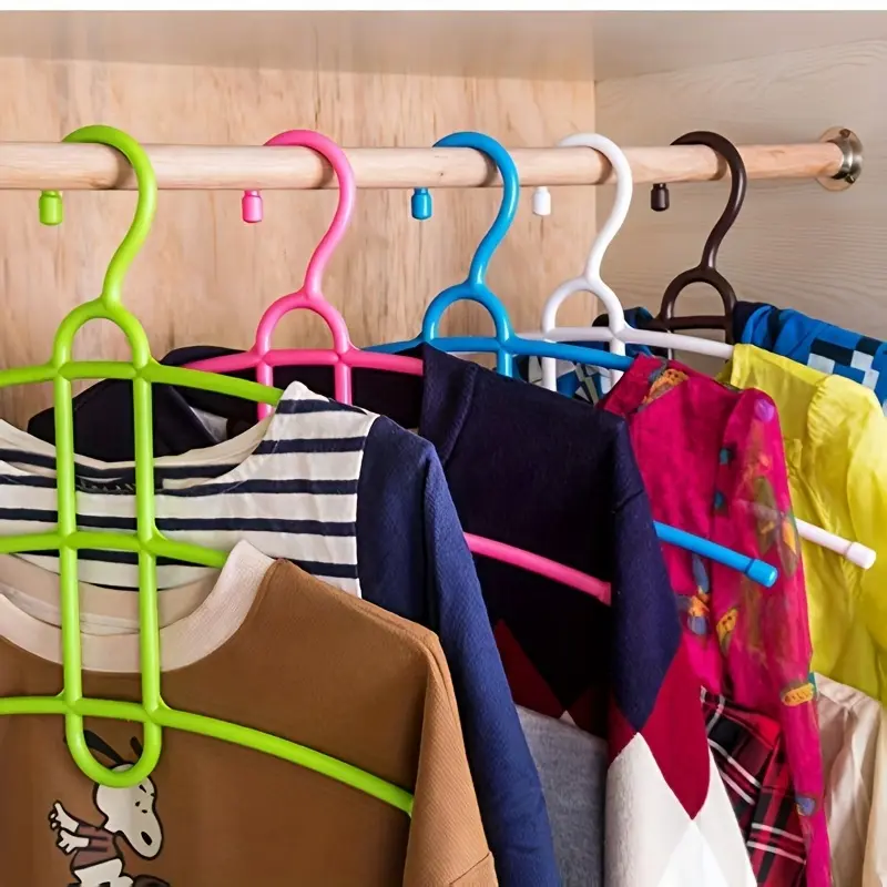 2PCS Compact Fishbone Hanger - Durable Plastic Multi-Hook , Doubles Closet Space for Shirts And Dresses at Home