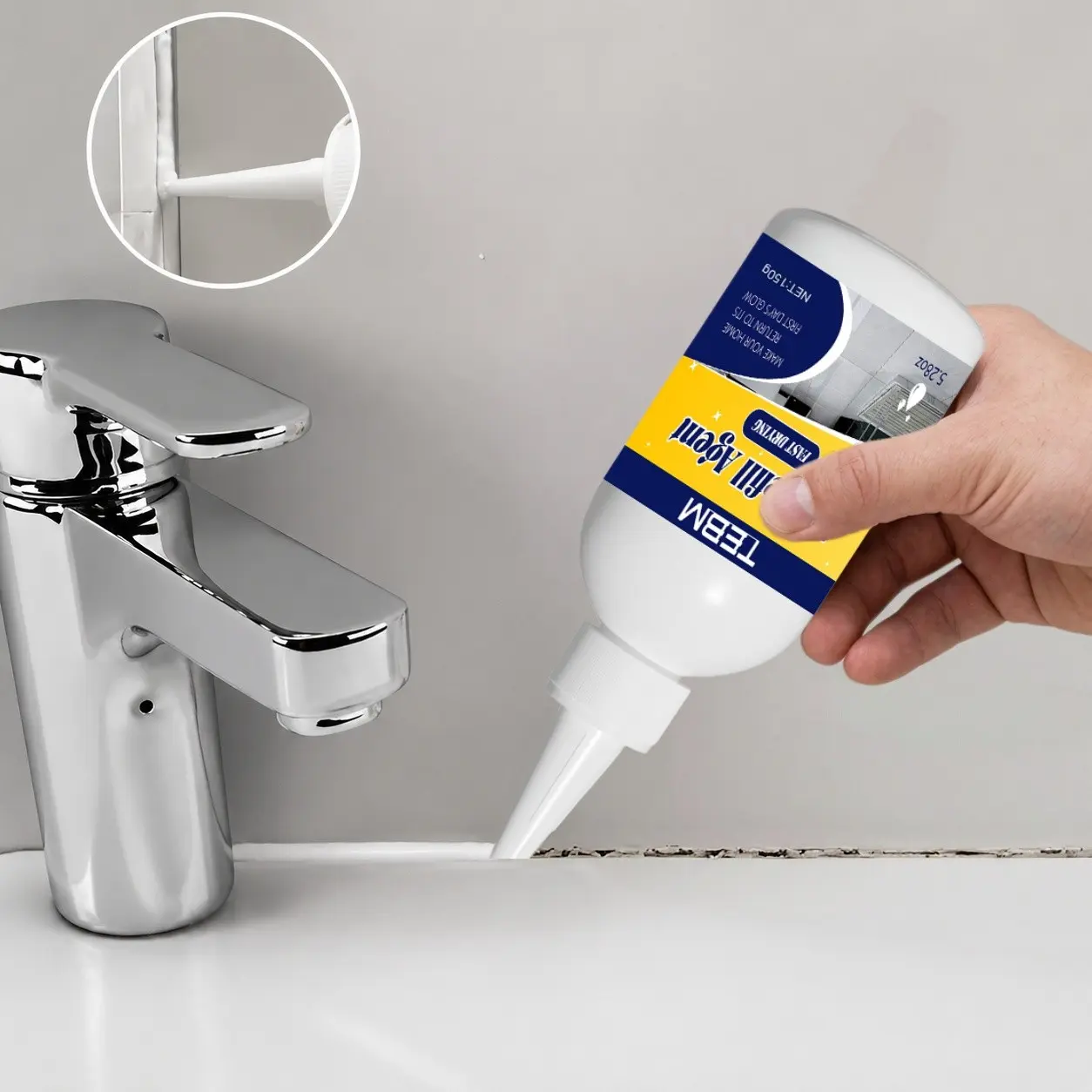 Fast-Drying Tile Grout Sealant, Interior Sealing Adhesive, Waterproof Anti-Mold Grout, Effective Joint Filling, RV Kitchen Bathroom Repair
