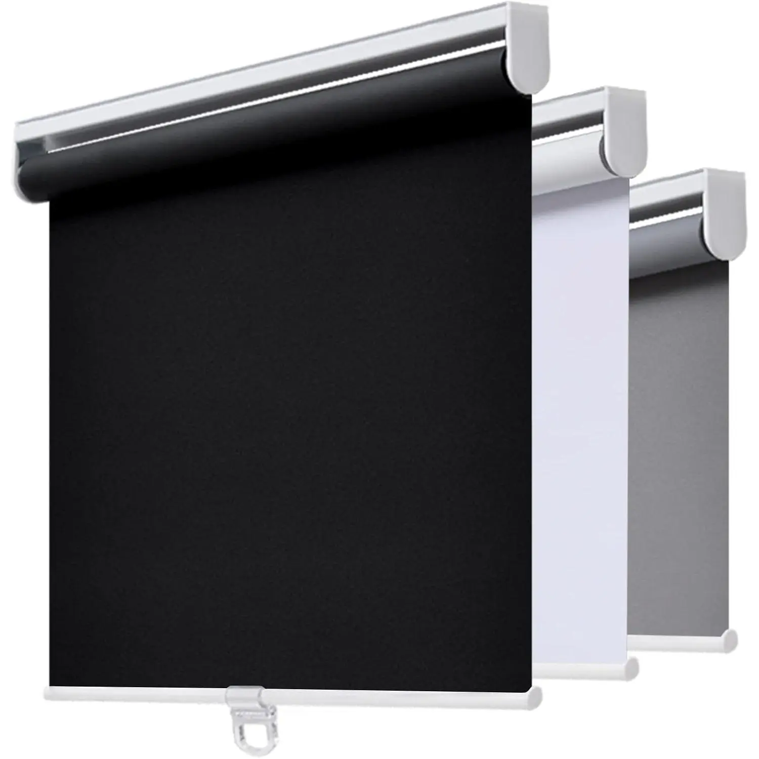 Cordless Blackout Roller Shades, Room Darkening Window Blinds with Spring System, UV Protection for Home & Office (23" W x 72" H, Black)