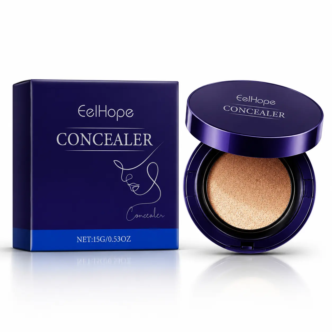 Air Cushion Concealer-Foundation BB Cream, Hydrating Full-Coverage Matte Base Makeup, Acne-Blemish Covering, Smoothing Lightweight Natural Glow Cosmetics