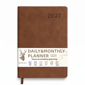 Premium 2027 A5 Leather Daily Planner, High-Quality 365 Days Page-A-Day English Agenda Notebook, Academic Diary Organizer & Efficiency Handbook for Time Management