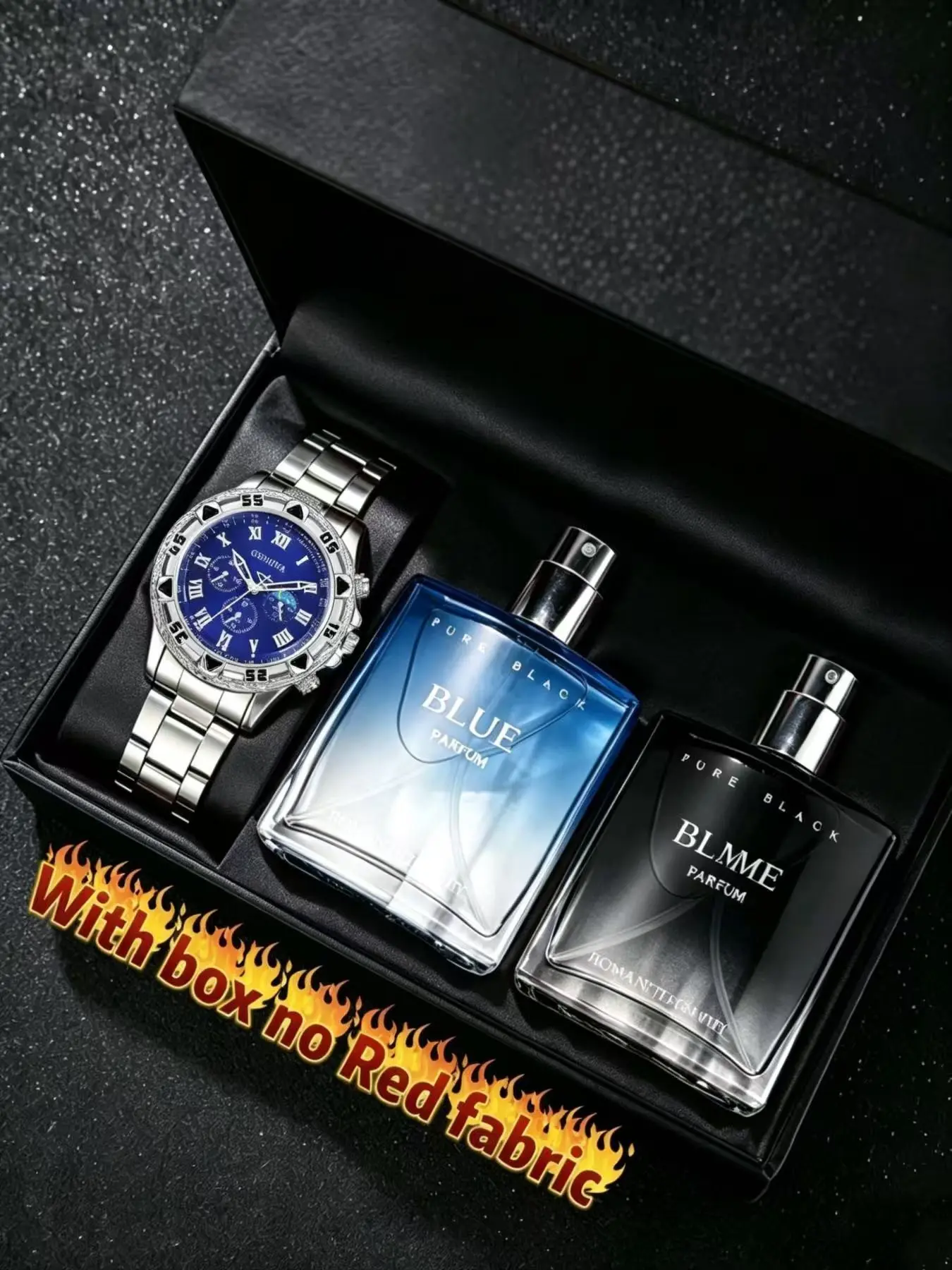 Men's Fashion Gift Set, Includes Perfume, Watch, Accessories, High-End Gift Box, Special Box, Perfect for Business Casual, Father's Day, Birthday, Boyfriend Gifts
