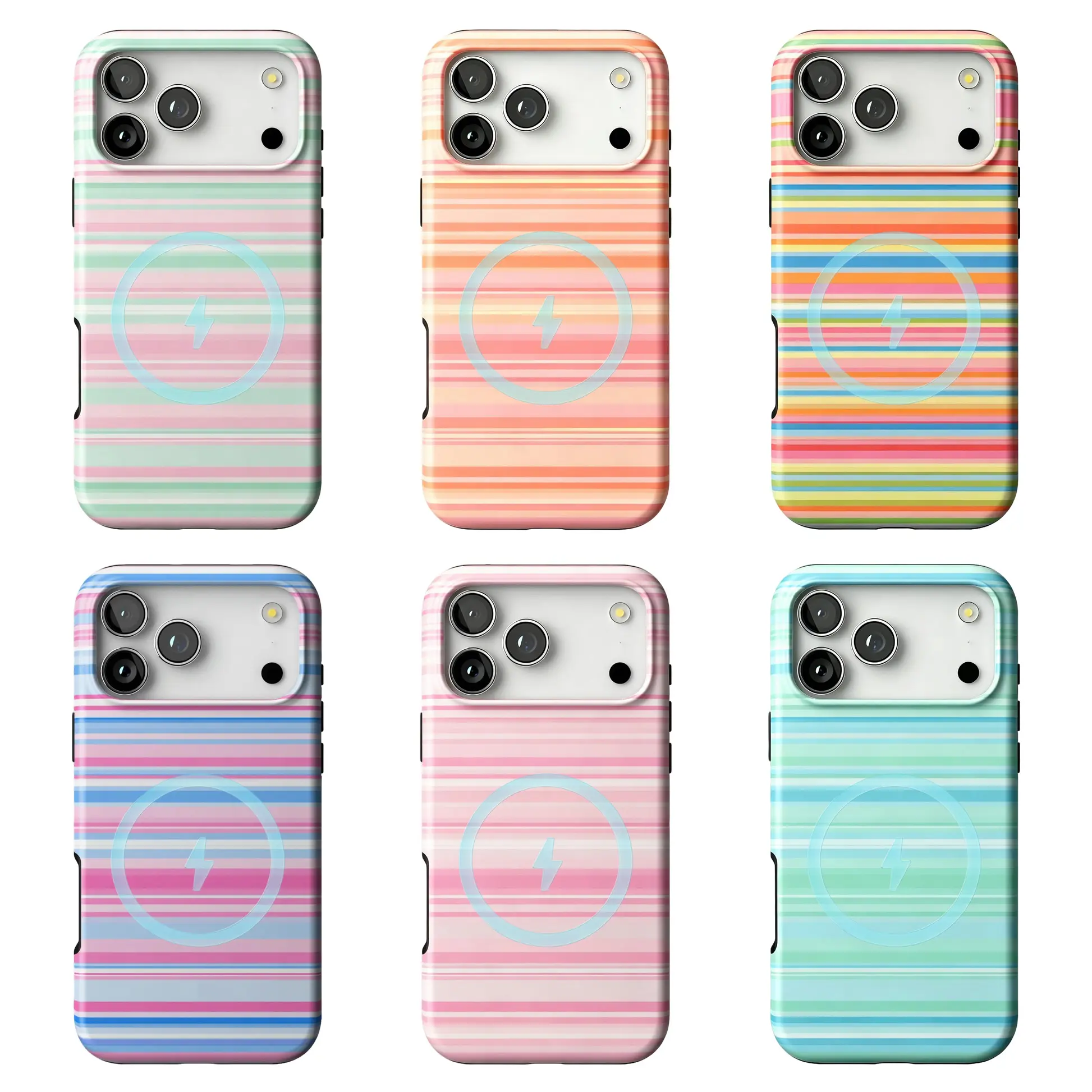 MNBVCX Retro Summer Stripe TPU PC Phone Case for iPhone 17/16/15/14/13/12 Pro Max/Plus/Pro, MagSafe Compatible, Lightweight Shockproof Cover, Sturdy Protective Cellphone Shell, Shockproof Anti-Drop, Stylish Gift for Party, Beach, Sturdy Cover