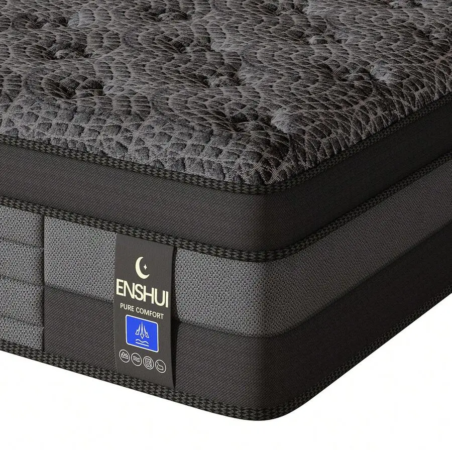 12/14 Inch Twin Full Queen King Size Mattress 2026 Upgraded Hybrid Cooling Gel Memory Foam & Pocket Coils, Medium Firm Mattress In A Box For Back Neck Pain Relief, Motion Isolation, Edge Support, Breathable,Gray, Cotton, Foam Mattress