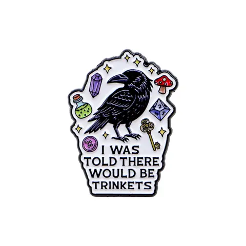 Gem & Raven Pin Badge, Brooch Pin, Cartoon Quote Design, Punk Accessories for Backpacks and Clothing, Perfect Gift for Friends, All Seasons Jewelry, Alloy Brooch Pin