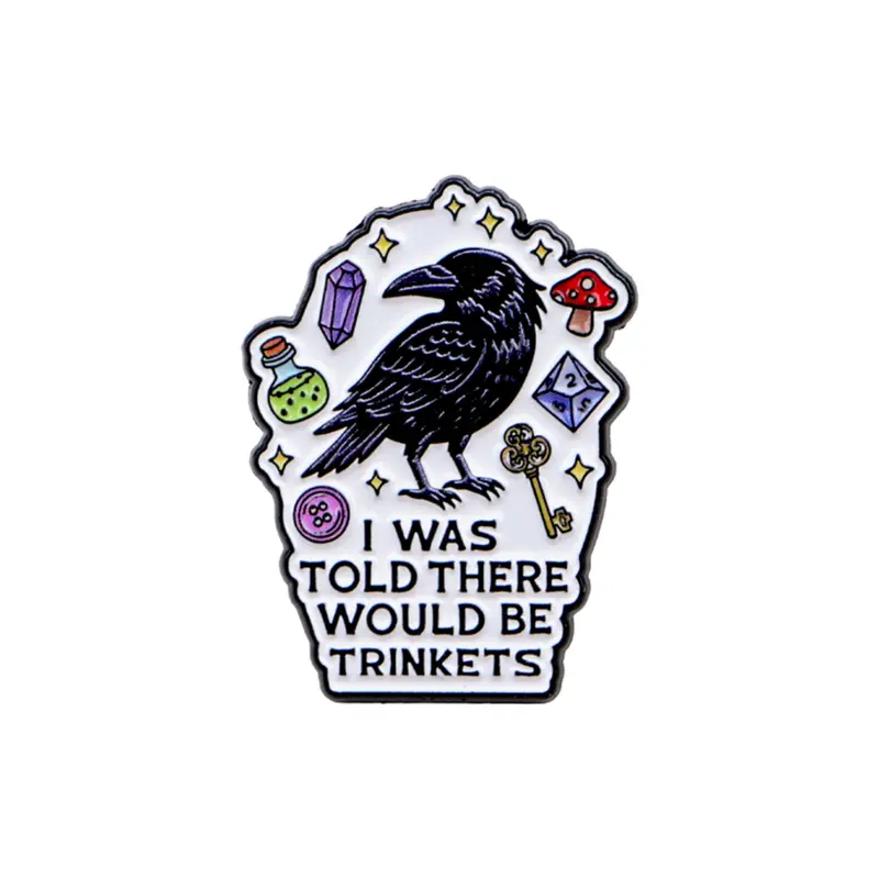 Gem & Raven Pin Badge, Brooch Pin, Cartoon Quote Design, Punk Accessories for Backpacks and Clothing, Perfect Gift for Friends, All Seasons Jewelry, Alloy Brooch Pin