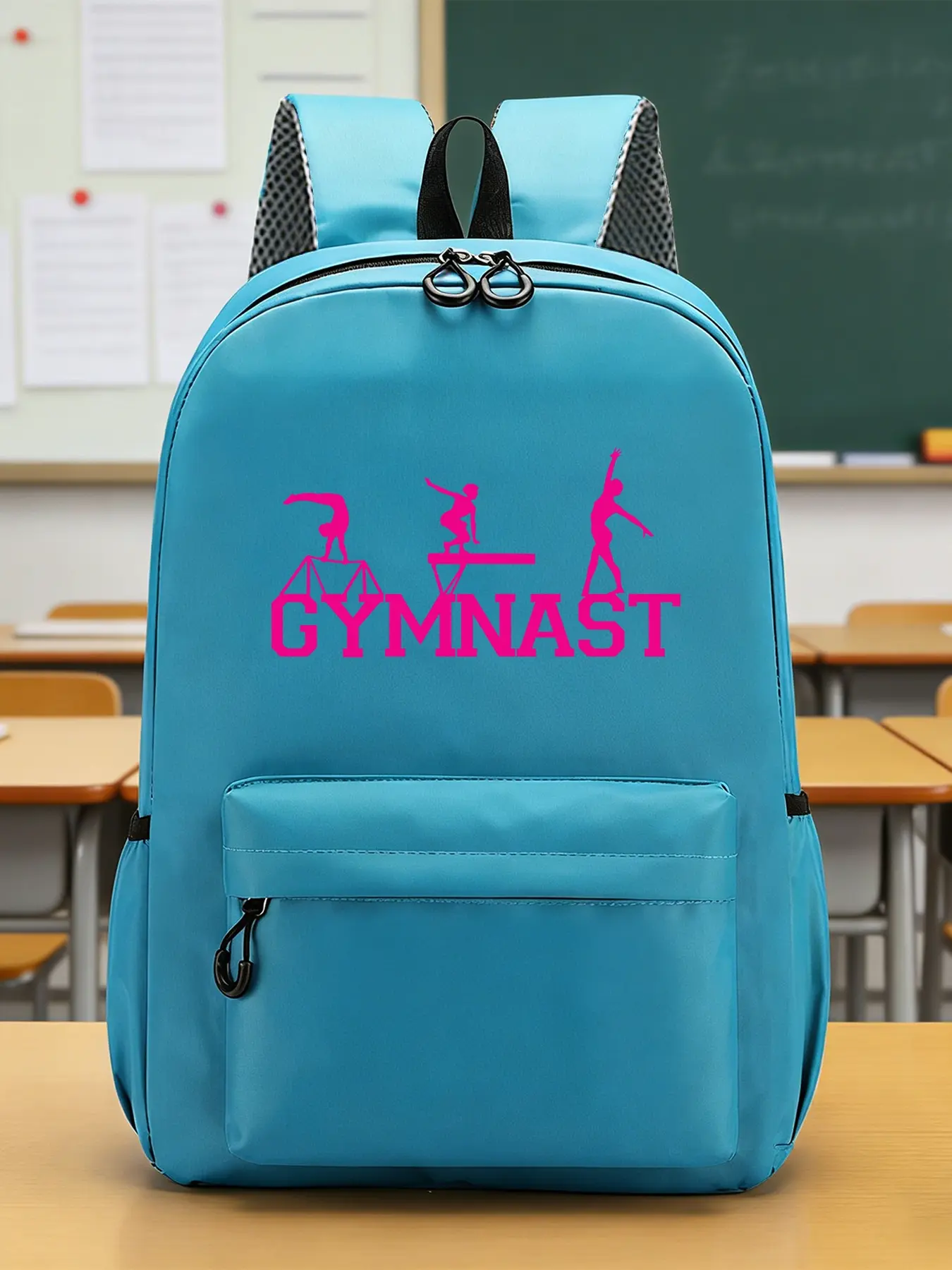 GYMNASTICS Pattern Fashion Backpacks, Casual Backpacks, Travel Backpacks, Adjustable Shoulder Straps, Zipper Closure, Separate Small Compartments, Side Pockets, Suitable for Study or Daily Commuting, An Ideal Gift.