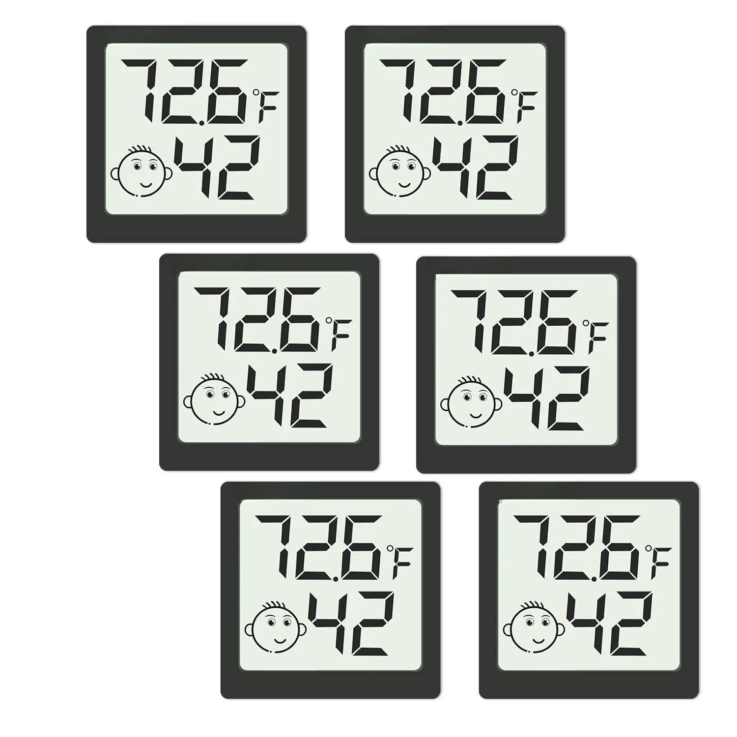 Mini Humidity Meter Hygrometer 6 Pack Room Thermometer Indoor Digital Temperature and Humidity  (Black)