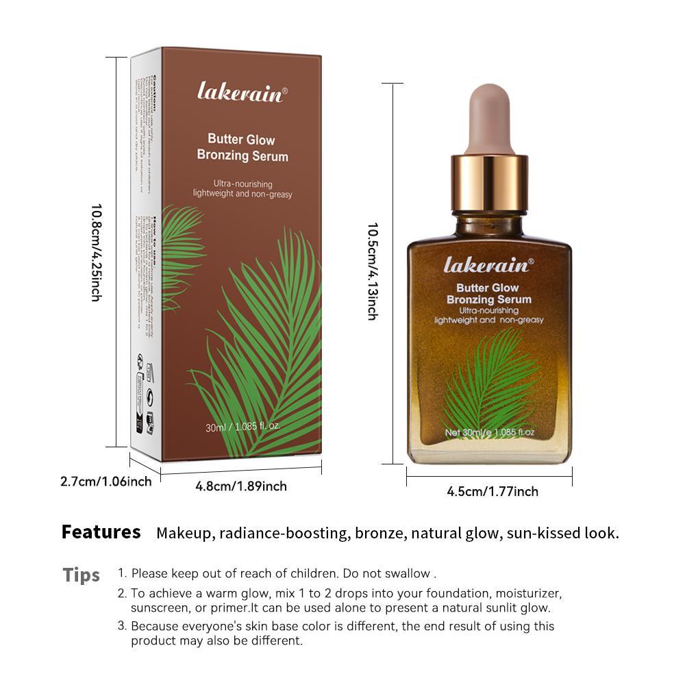 Butter Glow Bronzing Serum, Face Tanning Serum, 1 Box Gentle, Hydrating Nourishing Skincare Bronzing Drops for Radiant, Natural Sunkissed Complexion, Moisturizing Skin Care Product for Women, Moisturize, Bronze, Hydrate, Moisturizer, Moisturizing Formula
