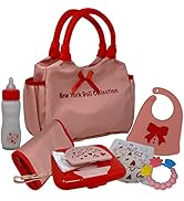 Convertible Combo Baby Doll Stroller for 3 Year Old Girls & Up |   Play Toy Baby Stroller for Dolls, Folding Adjustable Bassinet Carriage Buggy with Storage Basket Converts to Sit Up Pushcart Pram, Red