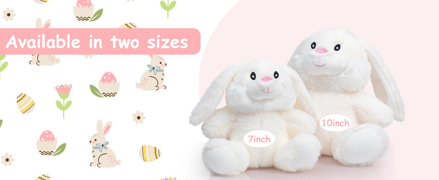 Bunny Stuffed Animal, Easter Bunny Plush Toys, Soft and Cuddly Stuffed Rabbit Easter Gift for Kids Baby Girls 7inch Rainbow
