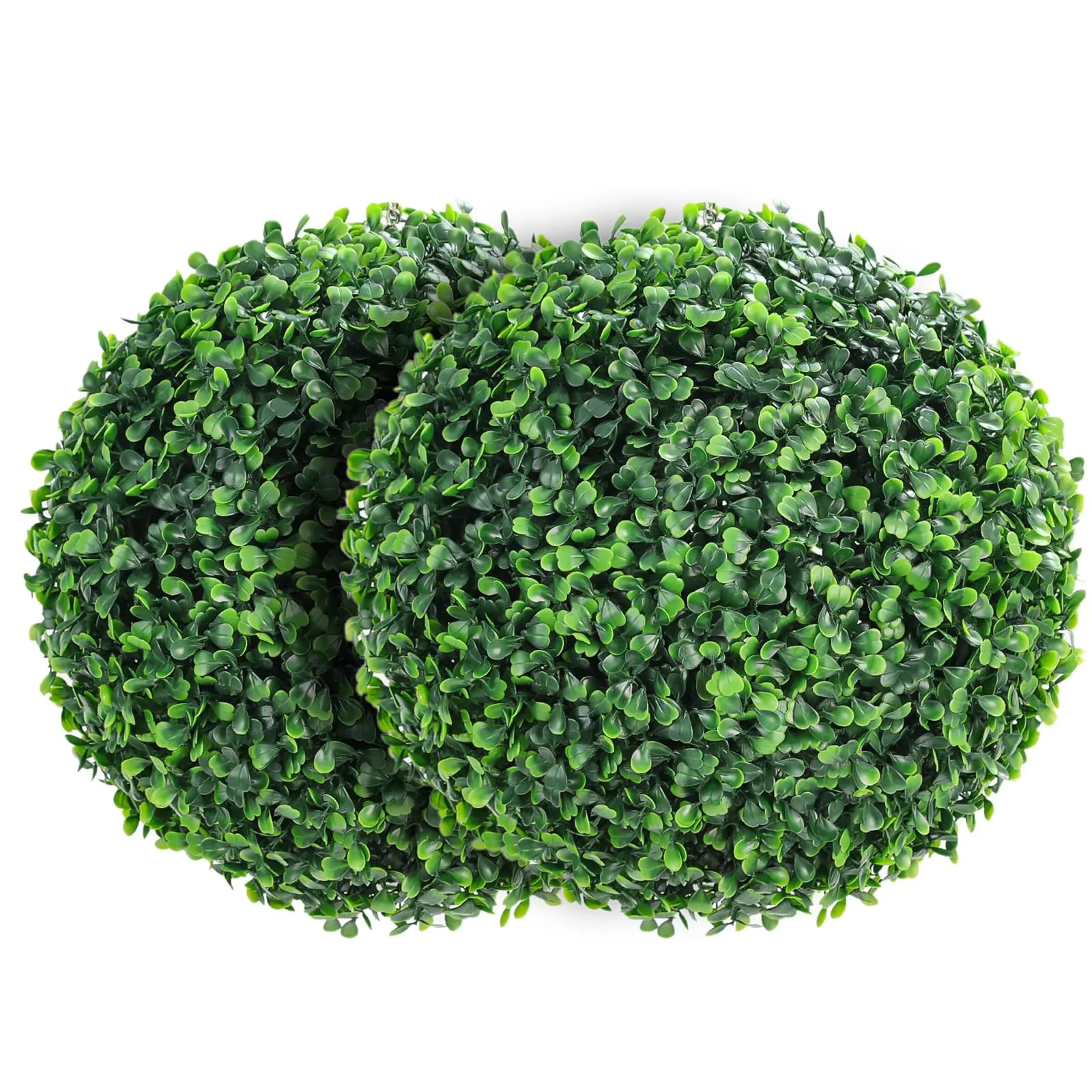GARVEE2 Pcs Artificial Plant Topiary Balls, 15" Faux Boxwood Decorative Green Spheres for Outdoor Use, Perfect for Front Porch, Patio, Garden, Backyard, Home, and Wedding Decor