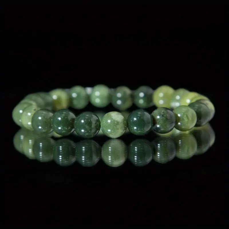 Women's 5A Natural New Jade Stone Bracelet - Lightweight, Elegant Round Beads Jewelry, Minimalist Accessory for Gifting & Wholesale, Bangle, Casual, Daily Wear, Unisex