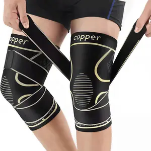 (2 Pack) Copper Knee Brace for Men and Women, Pain Relief for Arthritis, Acl, Meniscus Tear, Joint Pain, Running, Lifting