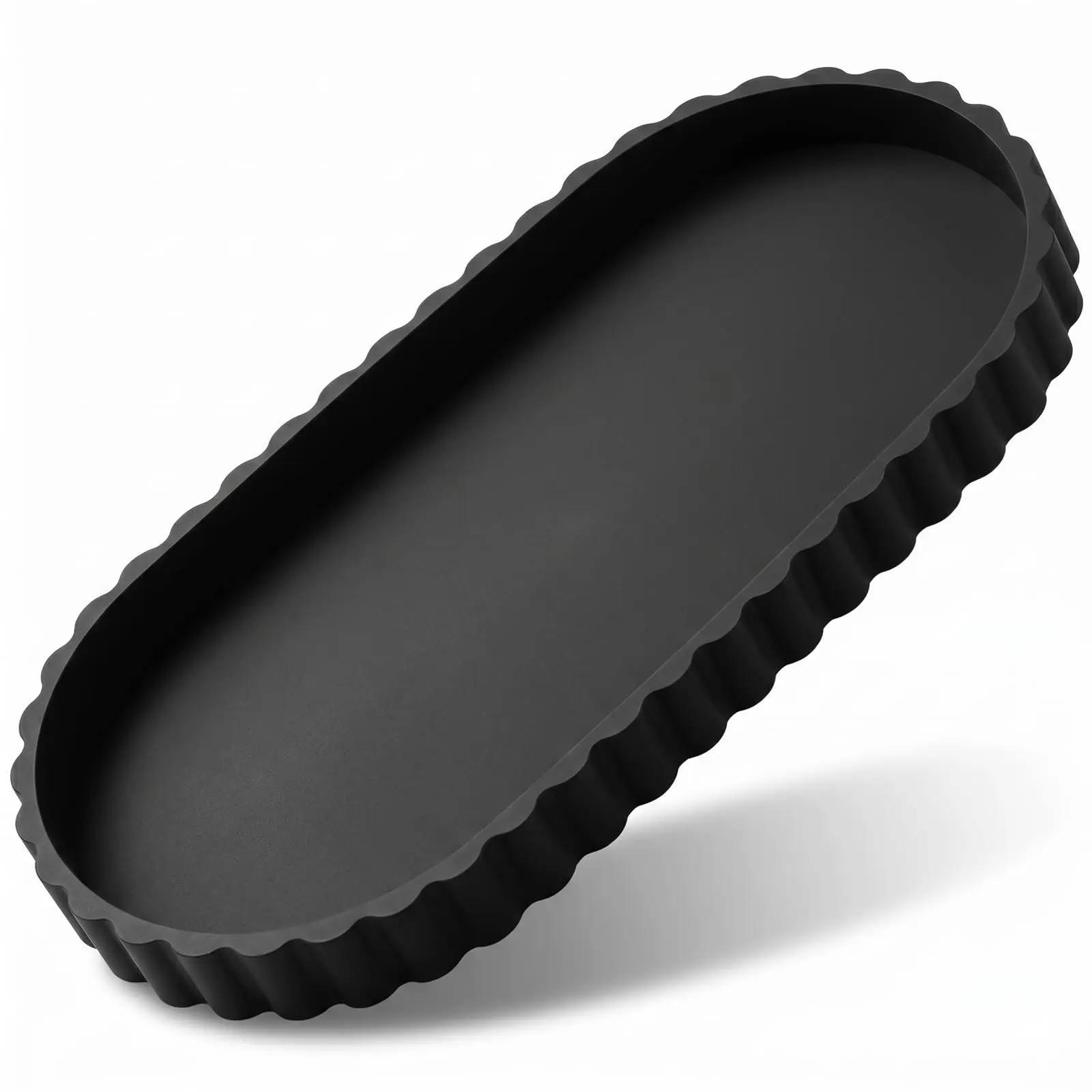 Silicone Bathroom Vanity Tray, Oval Fan Lace Tray, Kitchen Sink Organizer, Heat Resistant Countertop Tray, Soap Dispenser, Perfume, Candle, Jewelry Holder, Modern Bathroom Accessory