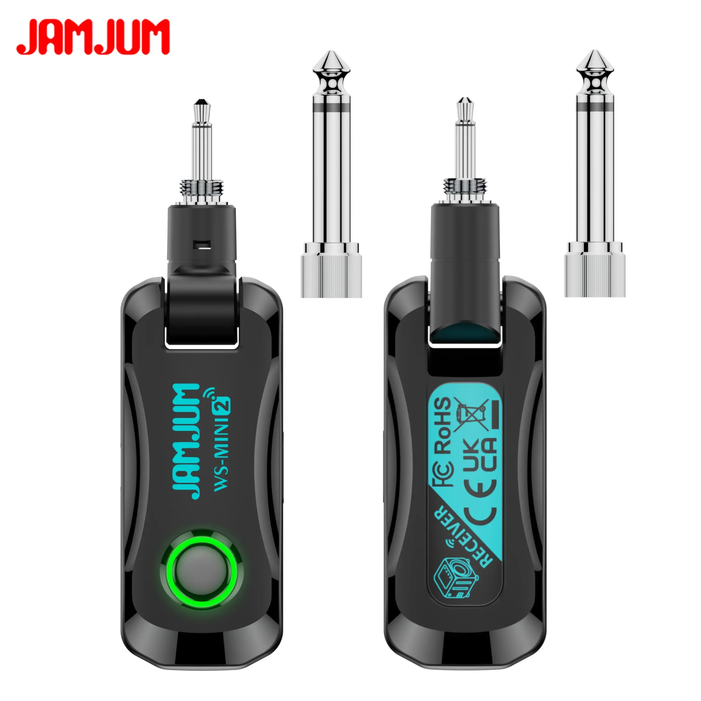 2.4GHz Wireless Guitar System, Rechargeable Audio Transmitter Receiver, Electric Guitar Bass, 30m Range, 10hr Battery Life, 6.35/3.5mm Jacks