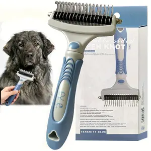 Pet Grooming Brush - Double-Sided, Extra-Wide, Suitable for Cats and Dogs - Undercoat Brush, Reduces Shedding by 95% - Dog Undercoat Grooming Tool | Deshedding and Hair Removal Tool