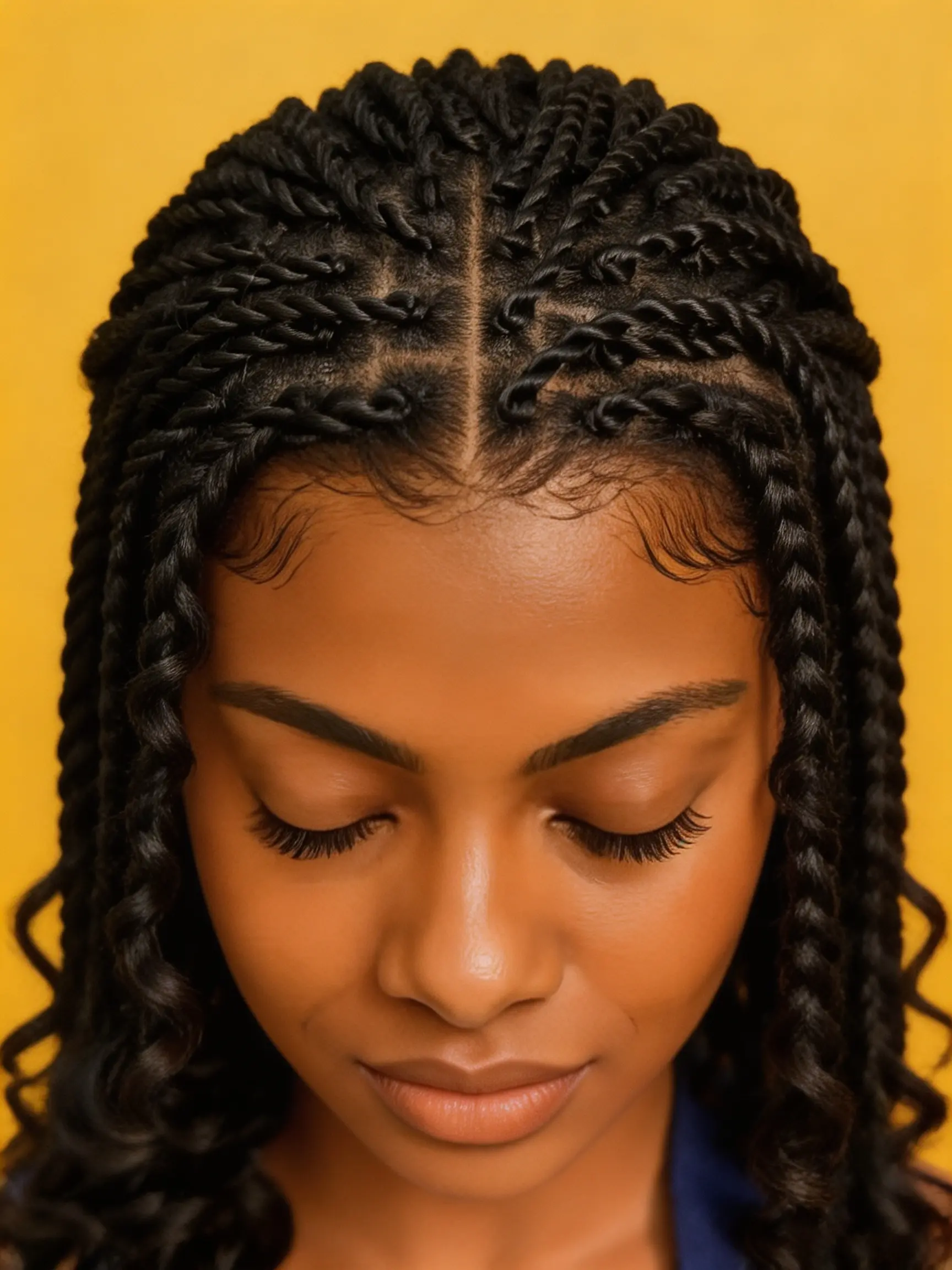 Malaika 14-Inch Full Lace Wig, Twist Braided Style, Glueless Easy Wear and Care, Elegant Handmade Wig for Daily Use, Women's Hairpiece
