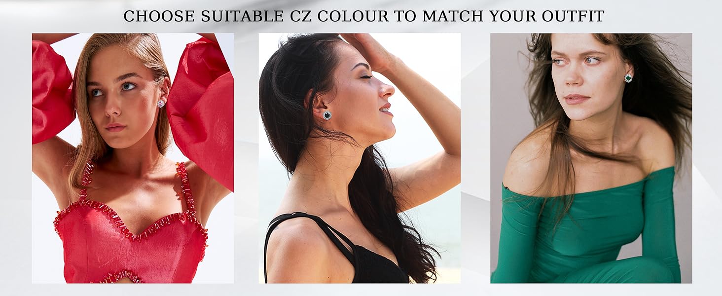 FASACCO Clip On Earrings for Women Lightweight Clip on Non Pierced Clip Earrings Crystal Wedding Formal Earrings Birthstone (With Box)