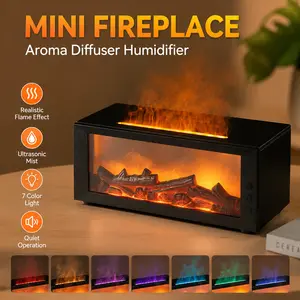 Fragrance Diffuser Mini Flame Aroma Diffuser, LED Colorful Light Cool Mist Humidifier with Remote Control, USB Portable Air Purifier for Home Bedroom