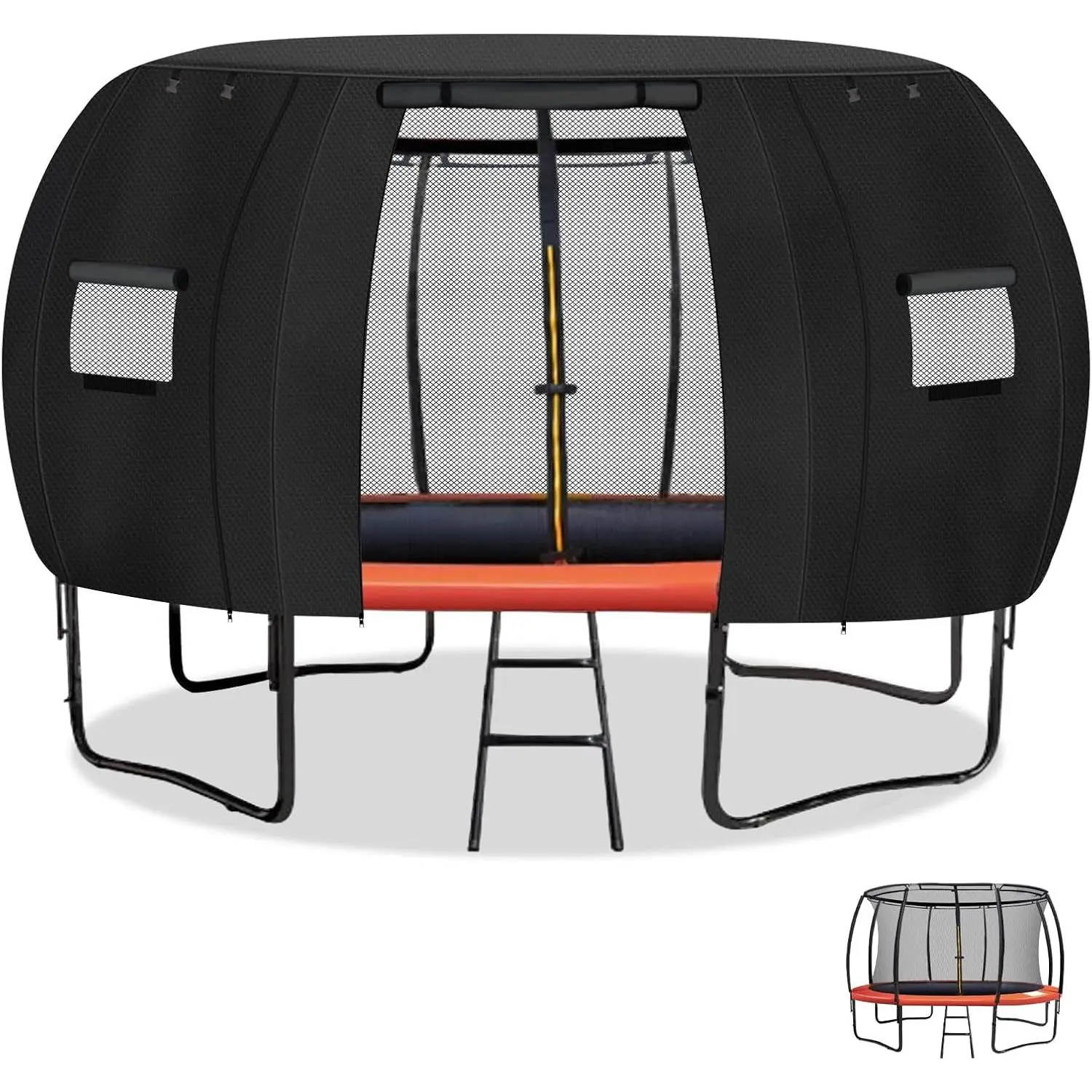 Outdoor Round Trampoline Cover-12FT Trampoline Tent Sunshade Canopy, Fits Most 8-Pole Circular Trampolines, 600D Heavy-Duty Oxford Fabric (Tent Only) (Grey, 12FT)