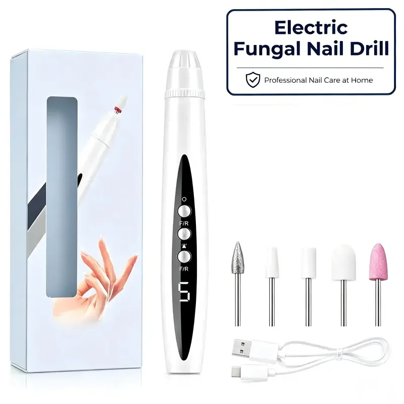 Rechargeable Electric Nail Drill, Wireless Polisher, Thick Hard Nails Repair, Lightweight Home Manicure Tool, Portable UV Light Lamp, Nail Drilling Machine