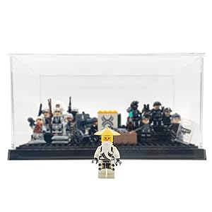 SUNDAY MIRTH Display Case for Minifigure Action Figures Blocks, Display Box Storage for Lego Minifigures, Suitable for Lego Lovers, Black