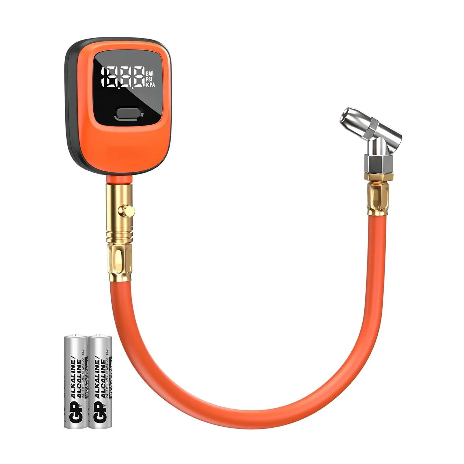 Compact Accurate T600 Digital Tire Pressure Gauge, 0-250 PSI, ANSI B40.7 2A Grade (±0.5%), Measures Tire Pressure, with Rubber Hose, Replaceable Parts for Multiple Vehicles