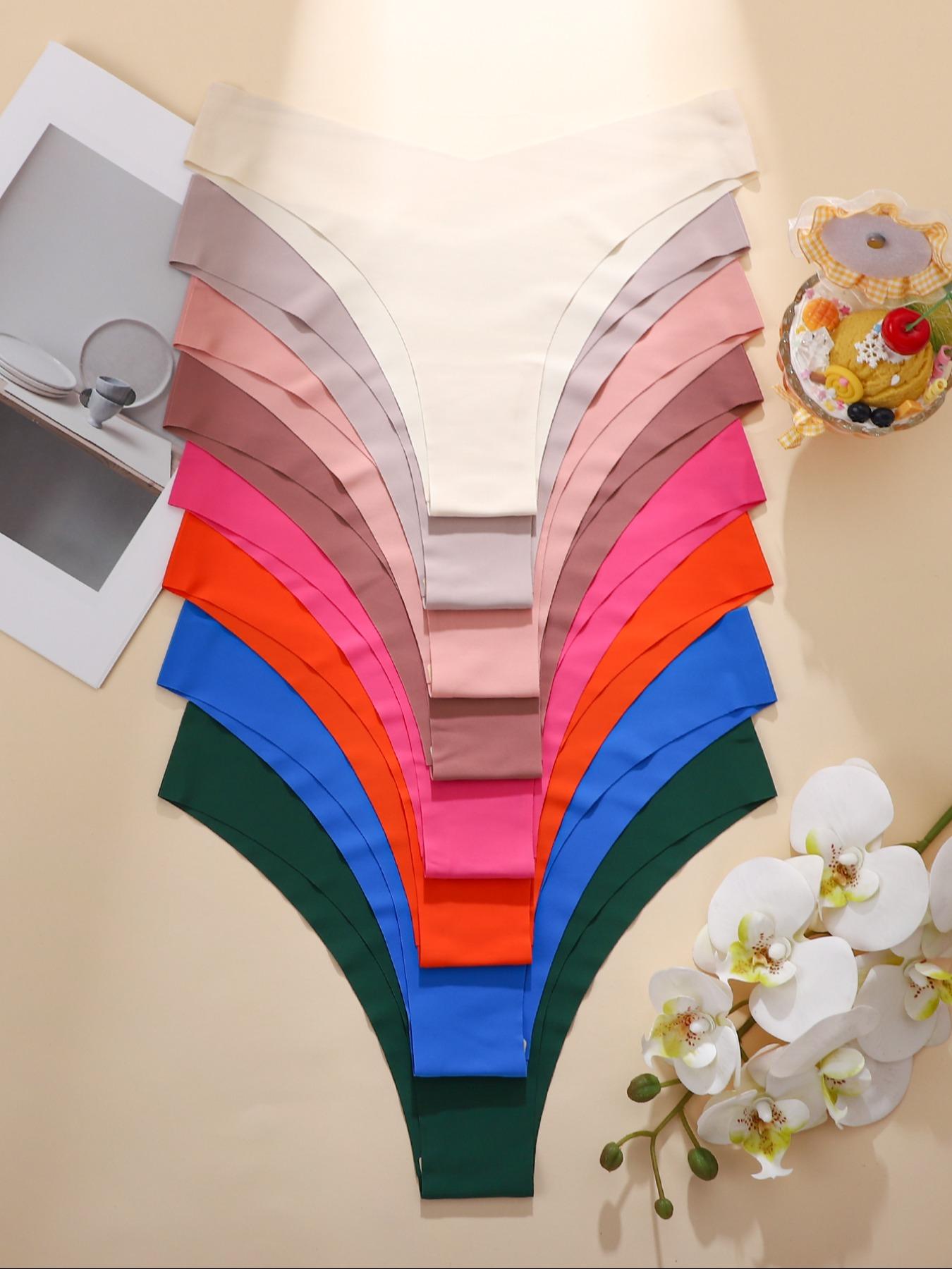 Women's Floral Heart Leopard Print Underwear Set, 3/4/6/7/8/10/12 Pieces, Casual Fitted Design, All Seasons Comfortable Panties