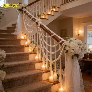 20PCS Elegant White Pearl Garland Strand - Perfect for DIY Wedding & Room Decor Decoration