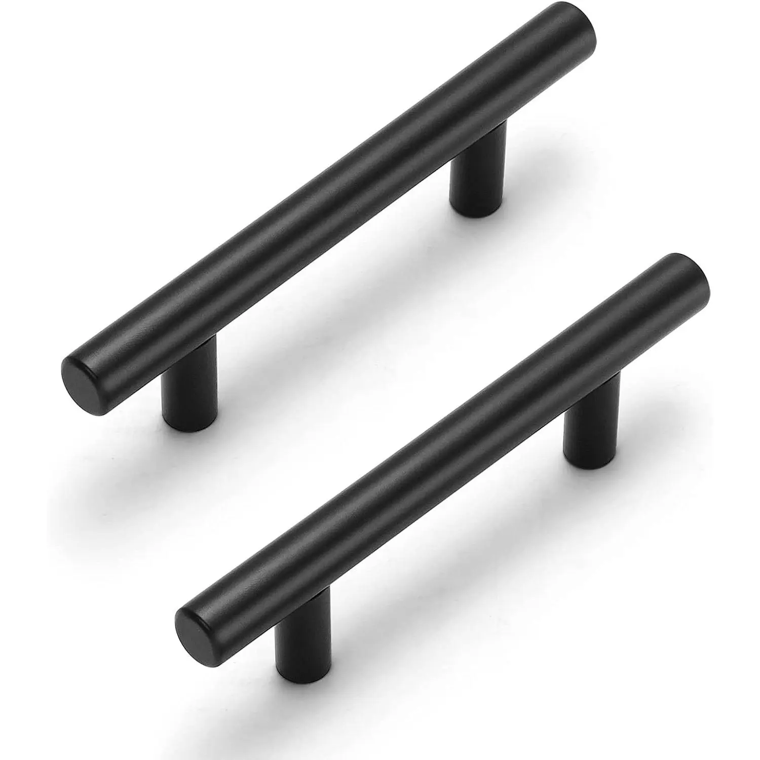 Estmoon 30 Pack Matte Black Cabinet Pulls, 3 Inch(76mm) Hole Center Stainless Steel Kitchen Handles for Cabinets and Drawers