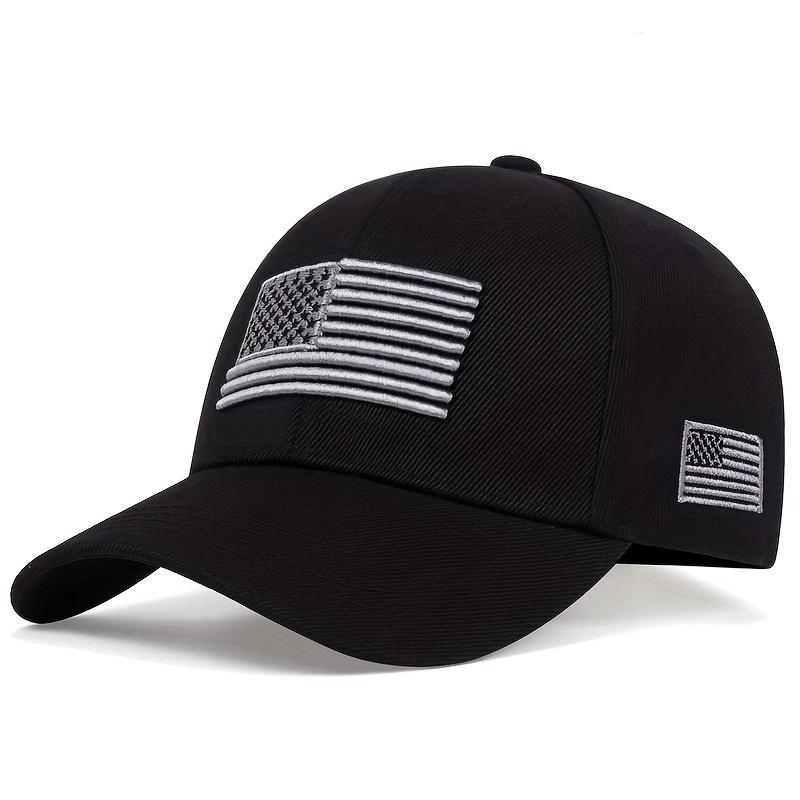 Adjustable Lightweight USA Flag Embroidery Baseball Cap Solid Color Vintage Sun Hat for Women Men Dad