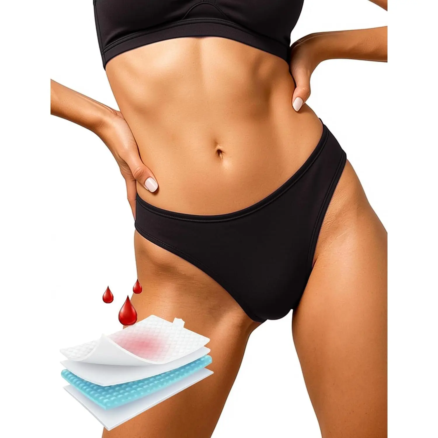 Period Swimwear for Teens & Women Menstrual Bikini Bottom Bathing Suit Underwear(Gift)