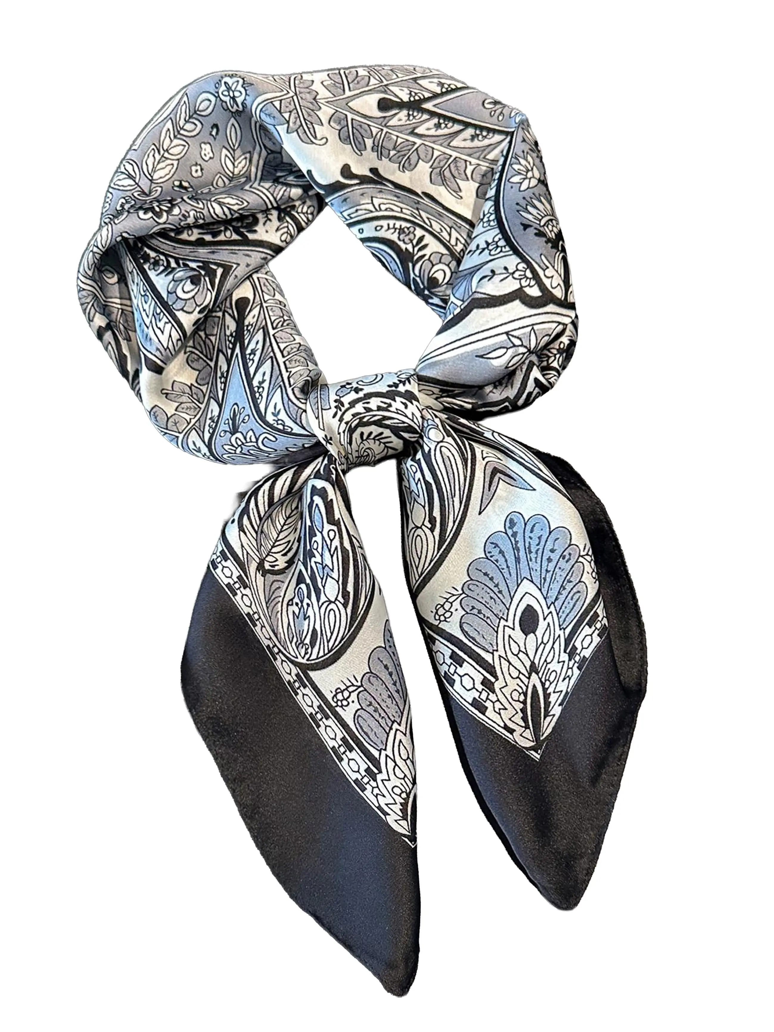 1pc Bandana Style Paisley Print Neckerchief, Faux Silk Square Headscarves For Women, Fashion Hair Scarves For Daily Use, Scarf Head Wrap, Boho Style Scarf