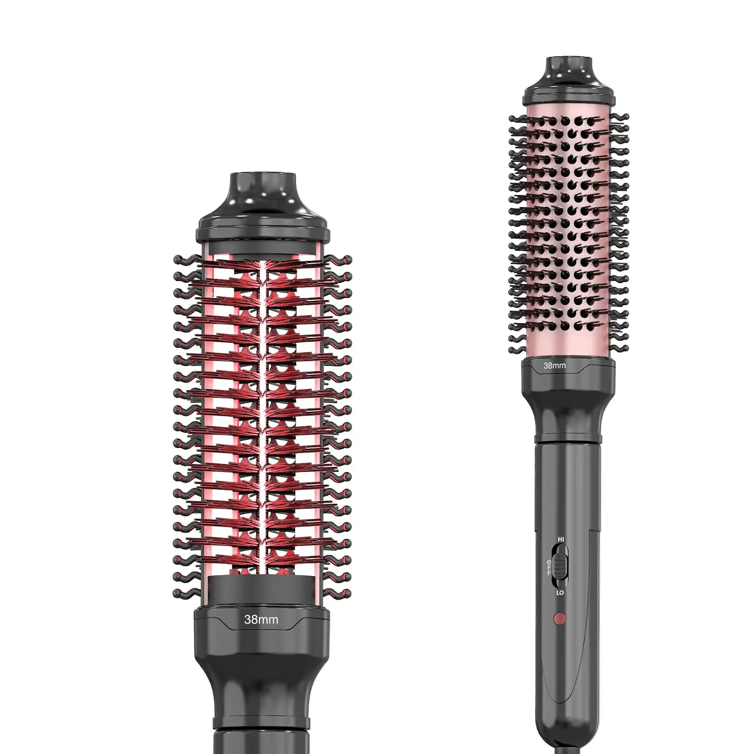 1.5 inch Thermal Brush, Dual Voltage Heated Round brushe,Curling Brush |   *Dual Voltage *Dual PTC Technology *30sec Fast heating *360 Swivel Cord *High and low switch *Comb and Curling Iron Combined