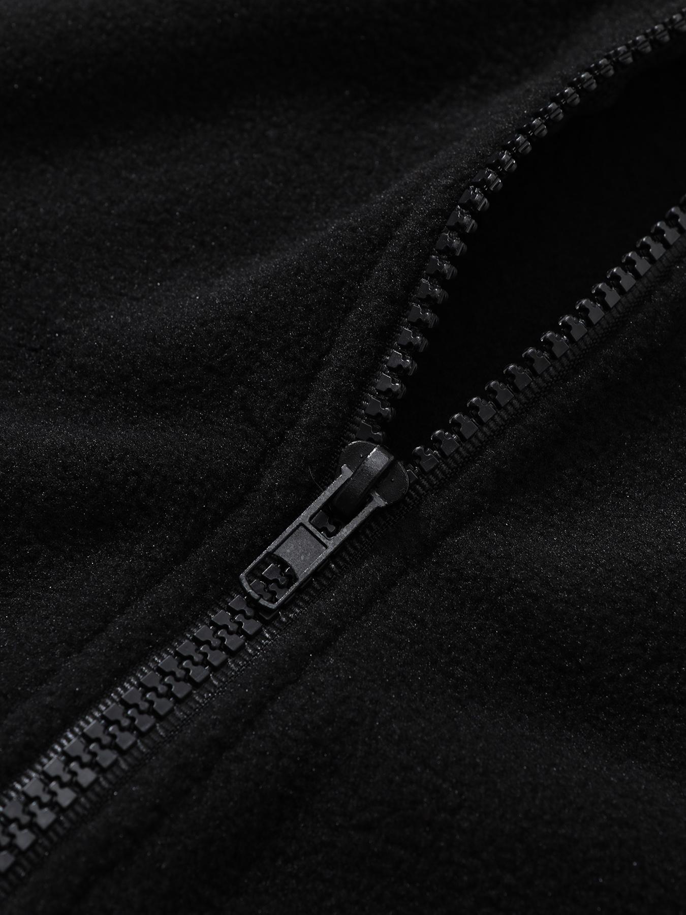 Women's Solid Drawstring Zip-Up Crop Jacket, Casual Long Sleeve Mock Neck Fuzzy Outerwear for Spring & Fall, Ladies Clothes for Daily Wear, Womenswear