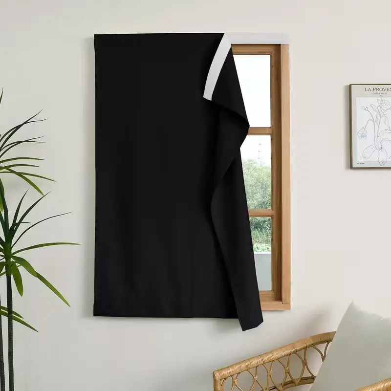 1pc Minimalist Drapes, 100% Light Blocking, Modern Design, Privacy Protection, Heat Insulation, Elegant Home Atmosphere, Boho Blackout Curtains