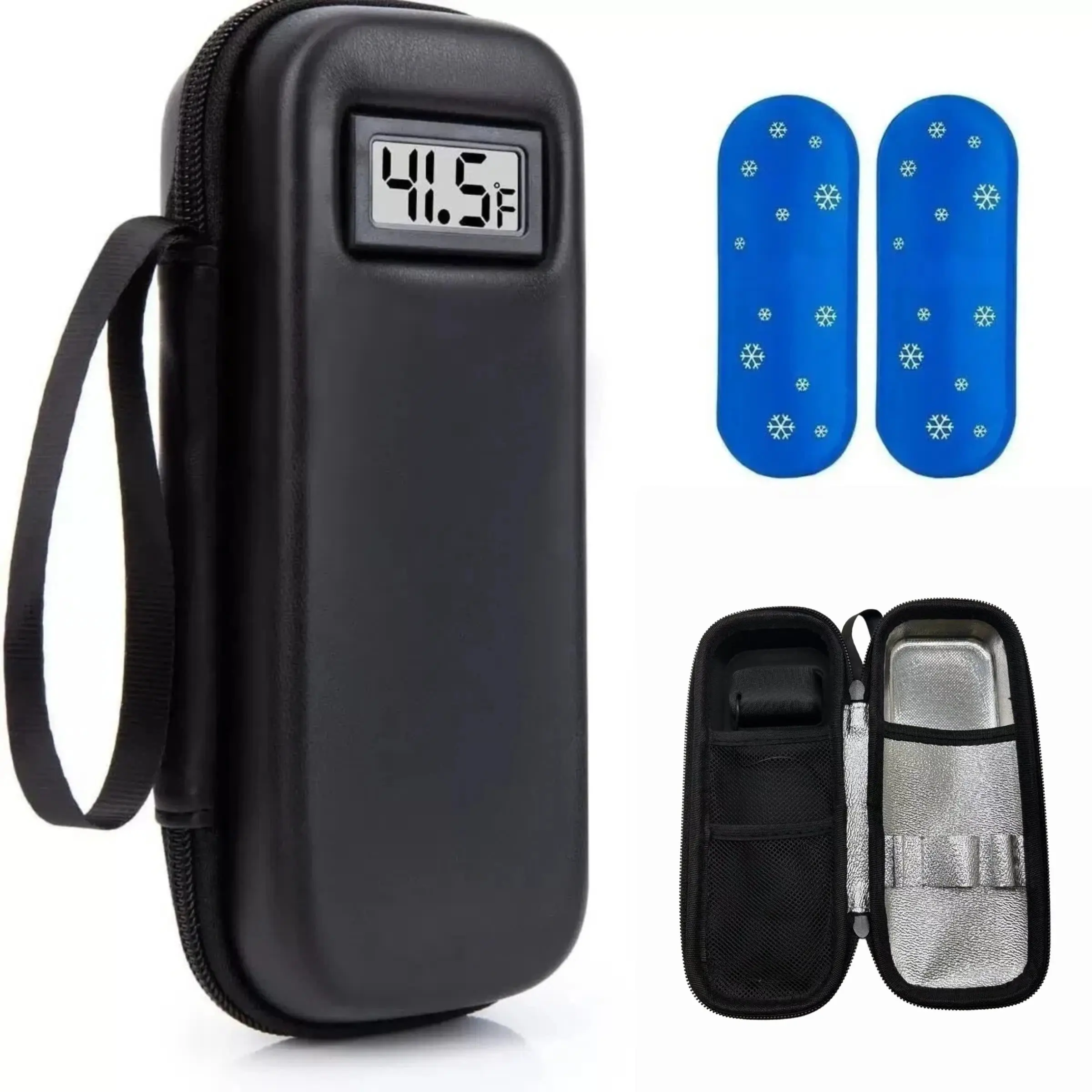 ❄️Temperature Display Insulin Cooler Box, Portable Travel Medication Case with 2 TSA Ice Packs, Keep Insulin & Drugs at Optimal Temperature Perfect Gift, Personal Cooler