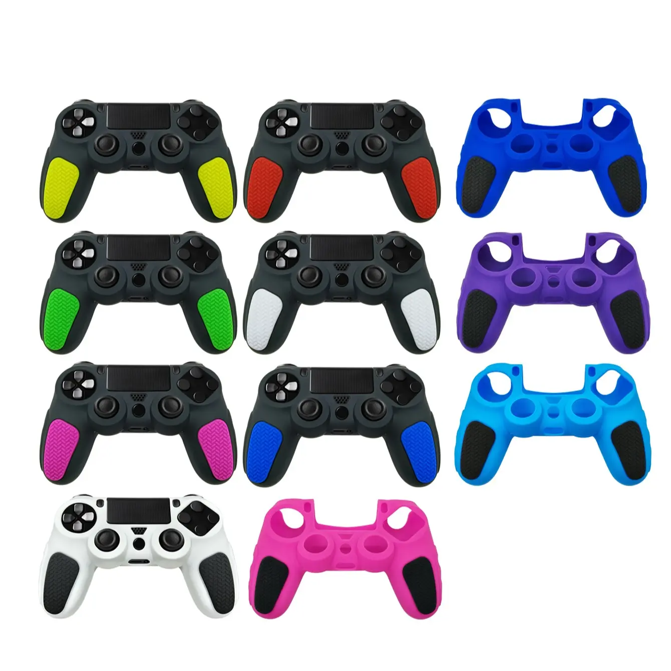 Playstation 4 Silicone Thickened Dual Color Design, Anti-Drop Anti-Slip Anti-Scratch Sweatproof, Enhanced Gaming Grip, Practical Game Accessory, Console Accessory