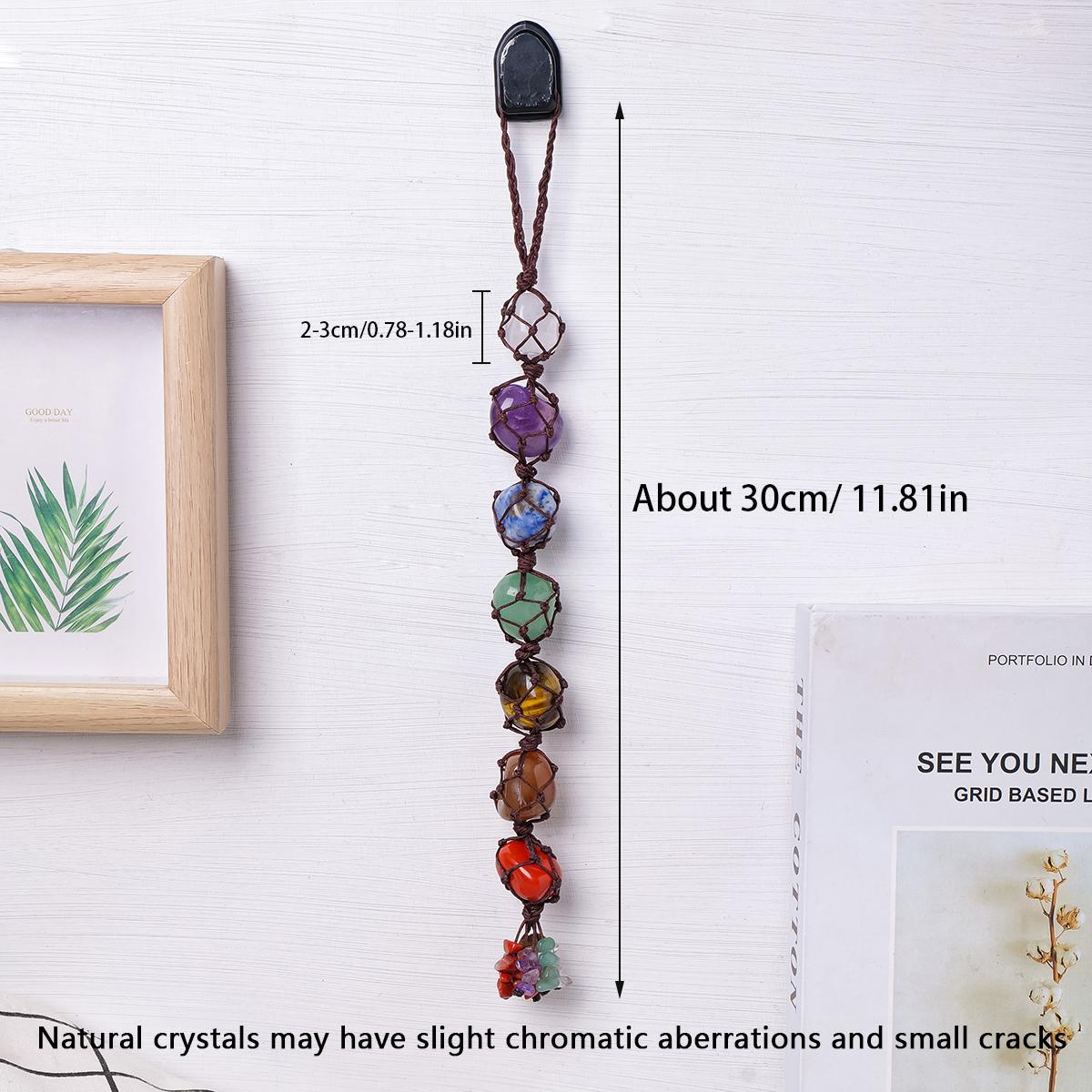 Natural Crystal Chakra Pendant, Chakra Healing Crystals, Chakra Healing Stones, Tumbled Healing Stone for Car & Home Decor, Universal Design, Happiness Meaning, Ideal Gift