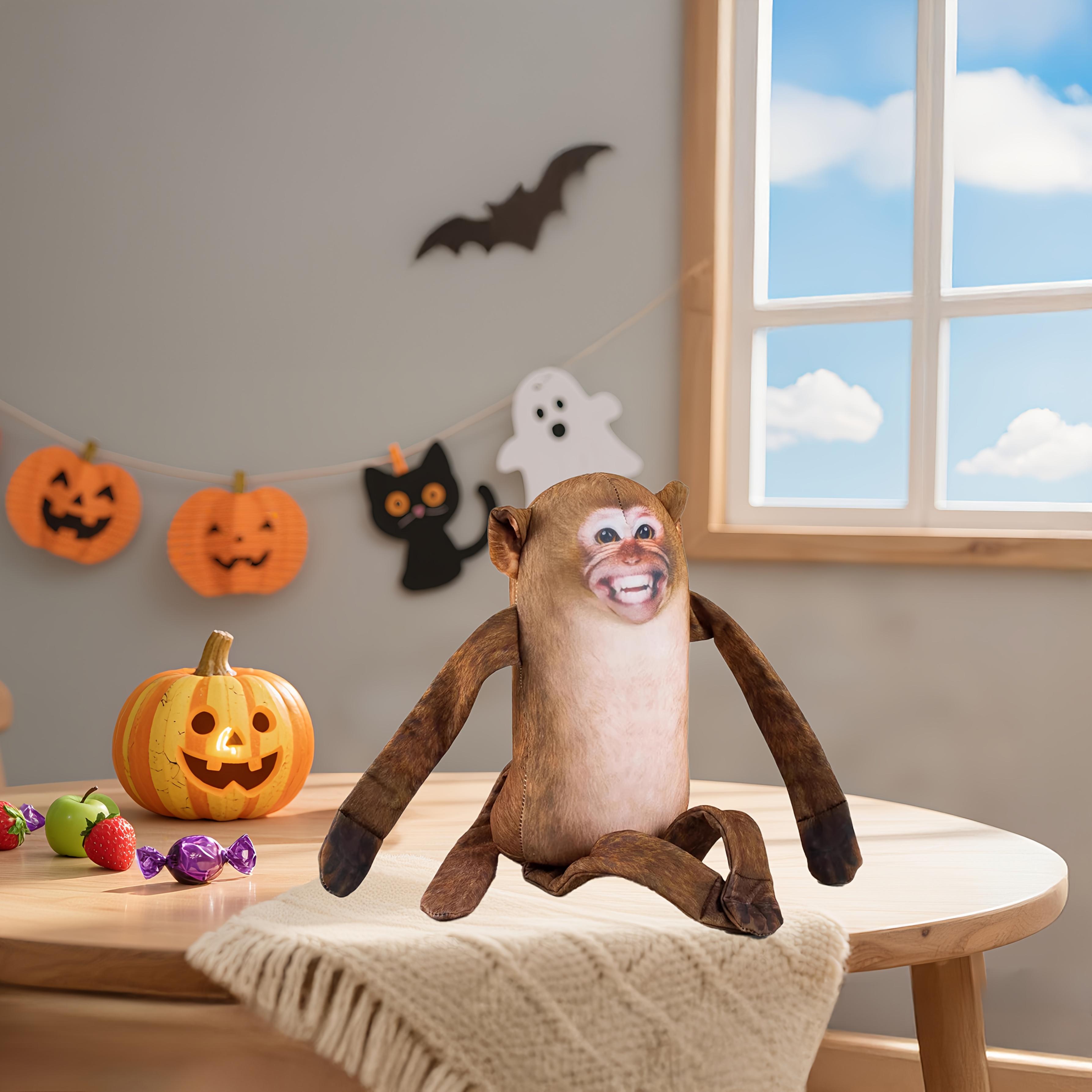 Mischievous Monkey Plush Toy – Fun Fridge Hanging Decor, Perfect Office Prank Gift & Cute Accessory for Monkey Lovers! weighted Anxiety Relief Stuffed with Lights and Music Cartoon Gorilla Backpack heat