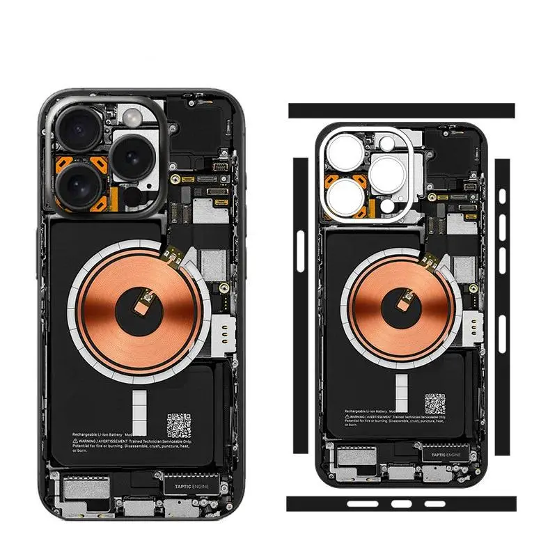 Tear Down Skin for IPhone Air 17 16 15 14 13 Pro Max Plus Back Screen Protector Cover Circuit 3M Wrap Change Color Sticker Film