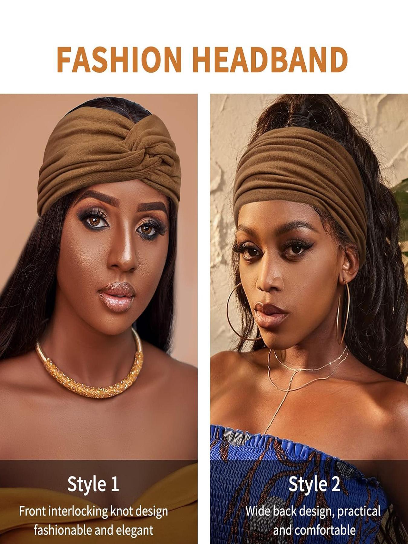 Solid Color Wide Hair Band, Boho Style Hair Accessories for Women & Girls, Minimalist Headwear Suitable for Thick Hair, Headbands Women